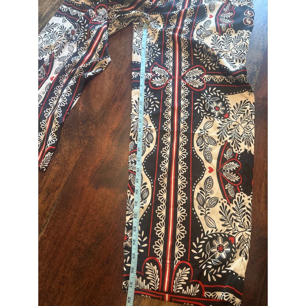 Women’s Wide Leg Printed Palazzo Pants - Black Floral- Medium - Picture 6 of 7